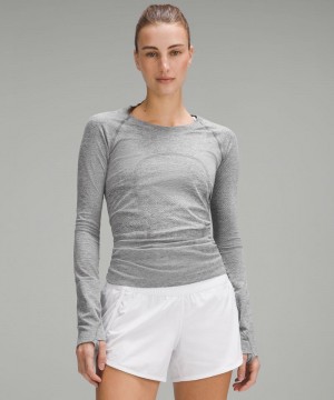 μακρυμανικα μπλουζακια Lululemon Swiftly Tech 2.0 γυναικεια ασπρα | Greece-2917345