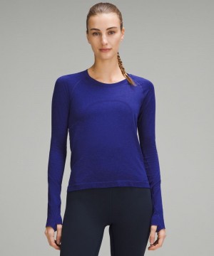 μακρυμανικα μπλουζακια Lululemon Swiftly Tech 2.0 γυναικεια μπλε | Greece-3897165