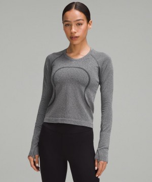 μακρυμανικα μπλουζακια Lululemon Swiftly Tech 2.0 γυναικεια μαυρα ασπρα | Greece-2918546