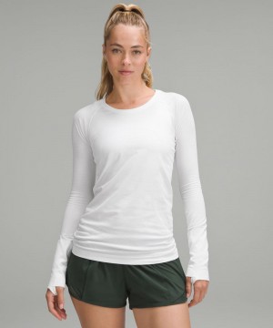 μακρυμανικα μπλουζακια Lululemon Swiftly Tech 2.0 γυναικεια ασπρα ασπρα | Greece-3108964