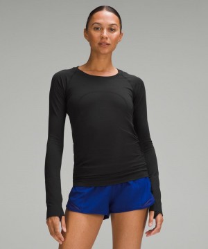 μακρυμανικα μπλουζακια Lululemon Swiftly Tech 2.0 γυναικεια μαυρα μαυρα | Greece-6194587