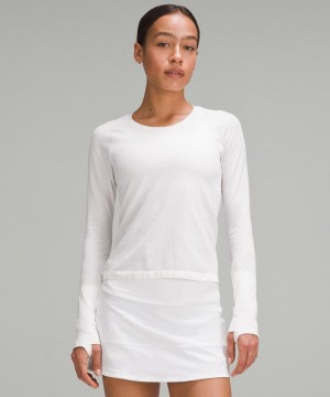 μακρυμανικα μπλουζακια Lululemon Swiftly Tech 2.0 γυναικεια ασπρα ασπρα | Greece-7086915