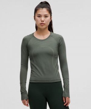 μακρυμανικα μπλουζακια Lululemon Swiftly Tech 2.0 γυναικεια γκρι βαθυ πρασινο | Greece-4378109