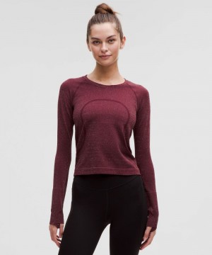 μακρυμανικα μπλουζακια Lululemon Swiftly Tech 2.0 γυναικεια σκούρο κοκκινα κοκκινα | Greece-7362450