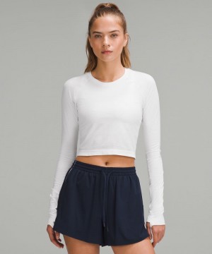 μακρυμανικα μπλουζακια Lululemon Swiftly Tech Cropped 2.0 γυναικεια ασπρα ασπρα | Greece-9216385