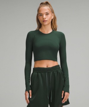 μακρυμανικα μπλουζακια Lululemon Swiftly Tech Cropped 2.0 γυναικεια πρασινο πρασινο | Greece-5078341