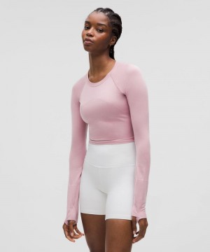 μακρυμανικα μπλουζακια Lululemon Swiftly Tech Cropped 2.0 γυναικεια ροζ ροζ ροζ ροζ | Greece-5698704