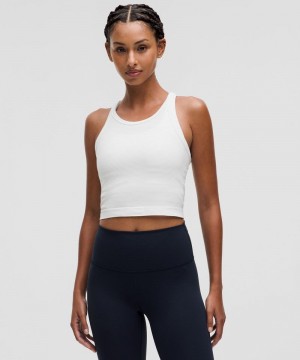 αμανικα μπλουζακια Lululemon Swiftly Tech Cropped Racerback 2.0 γυναικεια ασπρα ασπρα | Greece-8716940