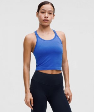 αμανικα μπλουζακια Lululemon Swiftly Tech Cropped Racerback 2.0 γυναικεια μπλε μπλε | Greece-0453126