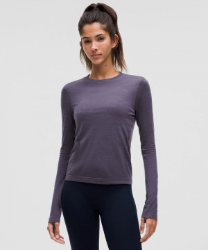μακρυμανικα μπλουζακια Lululemon Swiftly Wool Waist Length γυναικεια βαθυ γκρι βαθυ γκρι | Greece-4903578