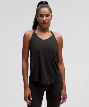 αμανικα μπλουζακια Lululemon Tie-Back Lightweight Yoga γυναικεια μαυρα | Greece-2807463