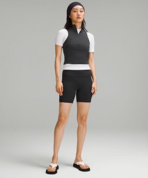 αμανικα μπλουζακια Lululemon Tight-Fit Lined Half-Zip γυναικεια μαυρα | Greece-0839472