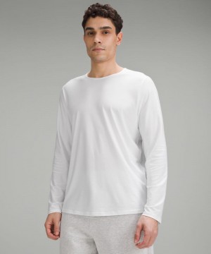 μακρυμανικα μπλουζακια Lululemon Ultra-Soft Nulu ανδρικα ασπρα | Greece-9856420