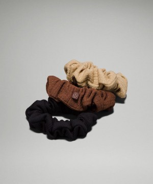 Αξεσουαρ Μαλλιων Lululemon Uplifting Scrunchies Textured γυναικεια μαυρα | Greece-9386401