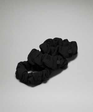 Αξεσουαρ Μαλλιων Lululemon Uplifting Scrunchies Textured γυναικεια μαυρα μαυρα μαυρα | Greece-4701328