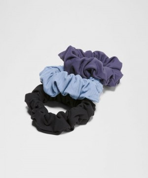 Αξεσουαρ Μαλλιων Lululemon Uplifting Scrunchies γυναικεια μαυρα βαθυ γκρι μπλε | Greece-0867413
