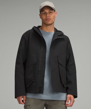 Μπουφάν Βροχής Lululemon Waterproof Utility ανδρικα μαυρα | Greece-5207489