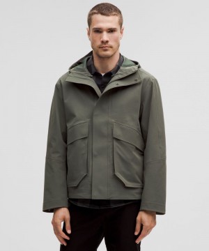 Μπουφάν Βροχής Lululemon Waterproof Utility ανδρικα καφε | Greece-4372689