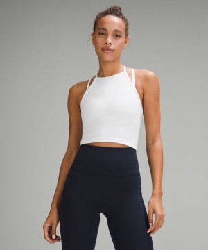 αμανικα μπλουζακια Lululemon Wunder Train High-Neck Cross-Back γυναικεια ασπρα | Greece-3097421