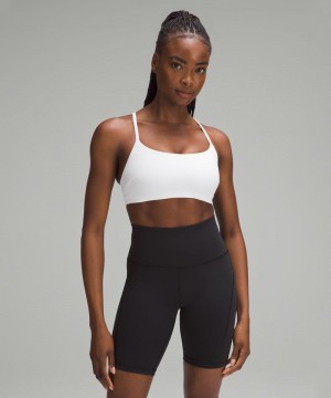 Αθλητικο Σουτιεν Lululemon Wunder Train Strappy Racer Light Support, C/D Cup γυναικεια ασπρα | Greece-5093672