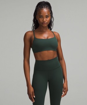 Αθλητικο Σουτιεν Lululemon Wunder Train Strappy Racer Light Support, C/D Cup γυναικεια πρασινο | Greece-5630742