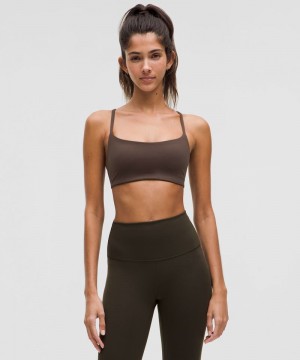 Αθλητικο Σουτιεν Lululemon Wunder Train Strappy Racer Light Support, A/B Cup γυναικεια σοκολάτα | Greece-4017526