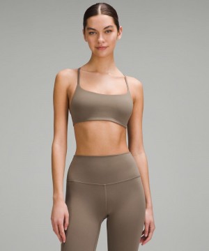 Αθλητικο Σουτιεν Lululemon Wunder Train Strappy Racer Light Support, A/B Cup γυναικεια καφε | Greece-3472186