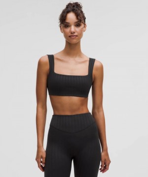 Αθλητικο Σουτιεν Lululemon Wunder Under Light Support, A/B Cup Tonal Stripe γυναικεια μαυρα | Greece-7519862