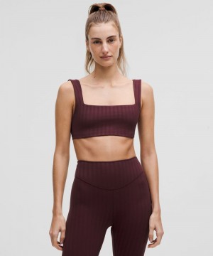 Αθλητικο Σουτιεν Lululemon Wunder Under Light Support, A/B Cup Tonal Stripe γυναικεια σκούρο κοκκινα | Greece-6752189