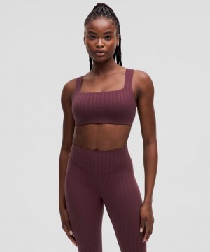 Αθλητικο Σουτιεν Lululemon Wunder Under Light Support, C/D Cup Tonal Stripe γυναικεια σκούρο κοκκινα | Greece-0678513