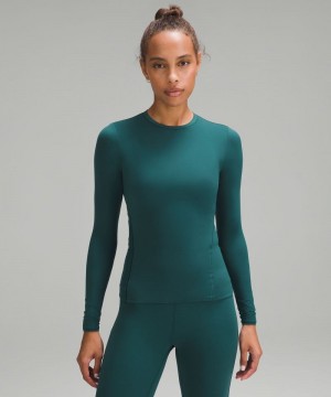 μακρυμανικα μπλουζακια Lululemon Wundermost Ultra-Soft Nulu Crewneck γυναικεια τυρκουάζ | Greece-0367951