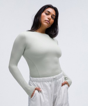 μακρυμανικα μπλουζακια Lululemon Wundermost Ultra-Soft Nulu Crewneck γυναικεια γκρι | Greece-5206841