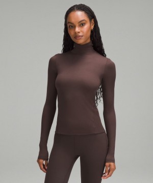 μακρυμανικα μπλουζακια Lululemon Wundermost Ultra-Soft Nulu Long-Sleeve Turtleneck γυναικεια σοκολάτα | Greece-9615372