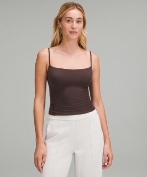 αμανικα μπλουζακια Lululemon Wundermost Ultra-Soft Nulu Spaghetti-Strap Cami γυναικεια σοκολάτα | Greece-5914867