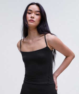 αμανικα μπλουζακια Lululemon Wundermost Ultra-Soft Nulu Spaghetti-Strap Cami γυναικεια μαυρα | Greece-7203945