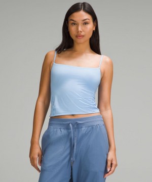 αμανικα μπλουζακια Lululemon Wundermost Ultra-Soft Nulu Spaghetti-Strap Cami γυναικεια μπλε | Greece-4295761