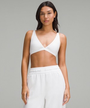 Αθλητικο Σουτιεν Lululemon Wundermost Ultra-Soft Nulu Triangle Bralette A-D Cups γυναικεια ασπρα | Greece-0423179