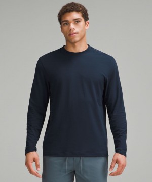μακρυμανικα μπλουζακια Lululemon Zeroed In ανδρικα σκουρο μπλε | Greece-0861573