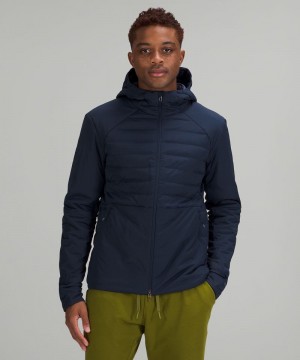 Φουτερ με Κουκουλα Lululemon Down for It All 700-Down-Fill ανδρικα σκουρο μπλε | Greece-4089762