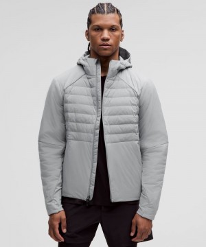 Φουτερ με Κουκουλα Lululemon Down for It All 700-Down-Fill ανδρικα γκρι | Greece-1753986