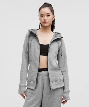 Φουτερ με Κουκουλα Lululemon Scuba Full-Zip Plush γυναικεια γκρι | Greece-2506731