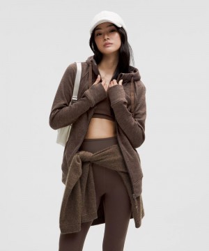 Φουτερ με Κουκουλα Lululemon Scuba Full-Zip Plush γυναικεια σοκολάτα | Greece-7294568