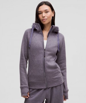 Φουτερ με Κουκουλα Lululemon Scuba Full-Zip Plush γυναικεια βαθυ γκρι | Greece-3097582