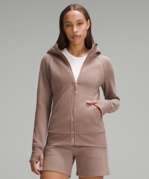 Φουτερ με Κουκουλα Lululemon Scuba Full-Zip γυναικεια χρυσο χρωμα | Greece-1593248