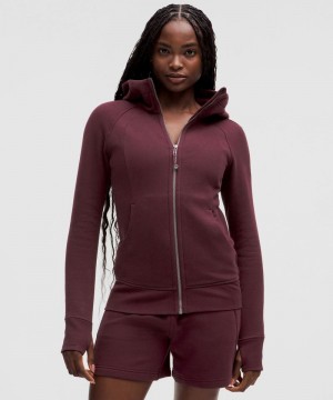 Φουτερ με Κουκουλα Lululemon Scuba Full-Zip γυναικεια σκούρο κοκκινα | Greece-2074985