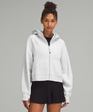 Φουτερ με Κουκουλα Lululemon Scuba Oversized Full-Zip γυναικεια ανοιχτο γκρι | Greece-6720491