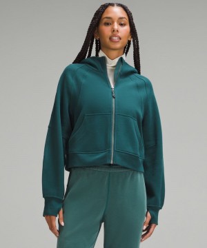 Φουτερ με Κουκουλα Lululemon Scuba Oversized Full-Zip γυναικεια τυρκουάζ | Greece-8539042