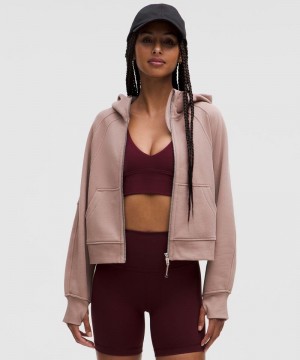 Φουτερ με Κουκουλα Lululemon Scuba Oversized Full-Zip γυναικεια ροζ | Greece-5293618