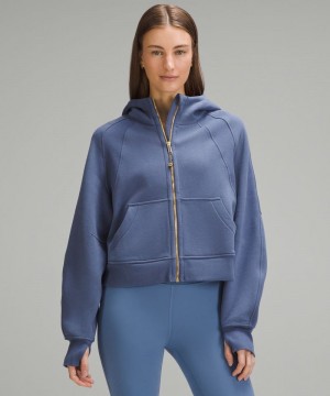 Φουτερ με Κουκουλα Lululemon Scuba Oversized Full-Zip γυναικεια μπλε χρυσο χρωμα | Greece-6547289