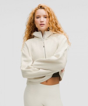 Φουτερ με Κουκουλα Lululemon Scuba Oversized Half-Zip γυναικεια Μπεζ | Greece-0854793